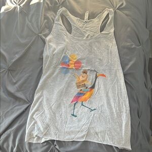 Disney Light Gray Tank Top with Colorful Up Character Print